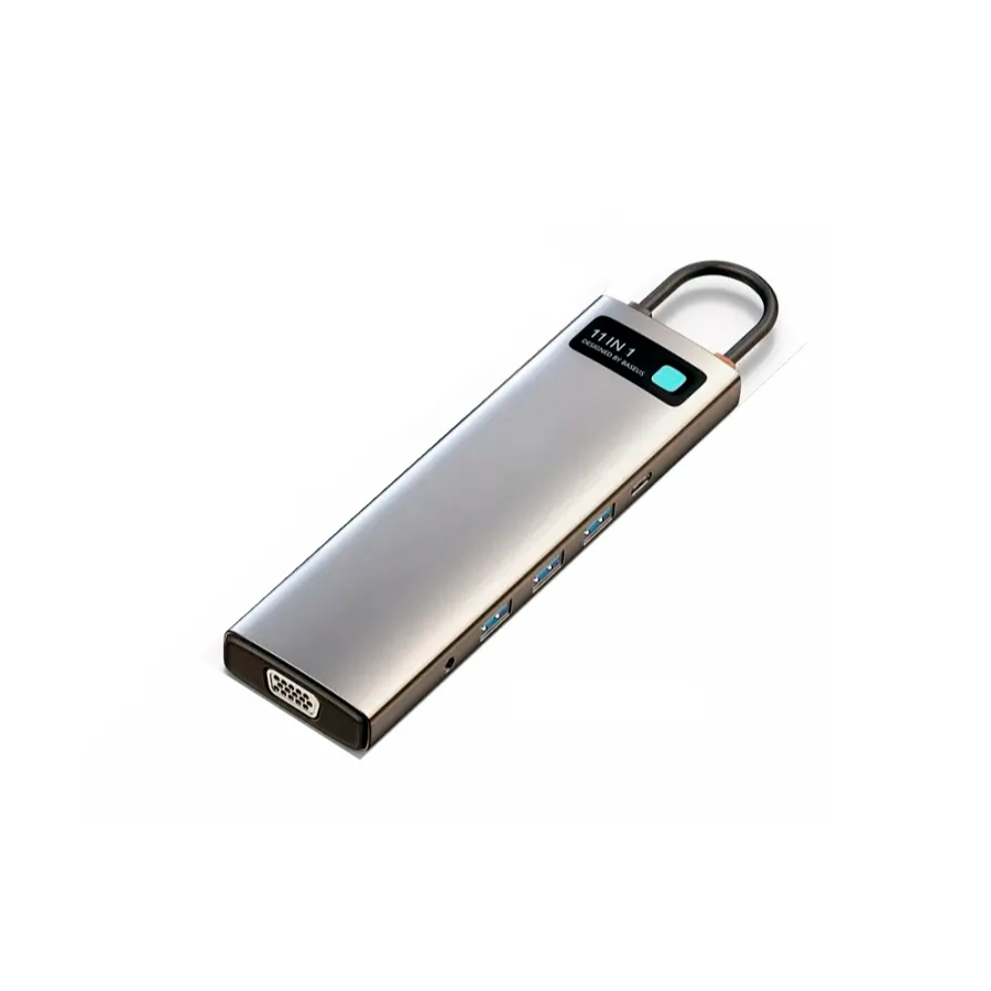 

Док-станция Baseus Metal Gleam Series 11-in-1 Multifunctional Type-C HUB Docking Station, 3840x2160 (4K), USB Type-C, серый космос (CAHUB-CT0G), 11-in-1 Multifunctional Type-C HUB Docking Station
