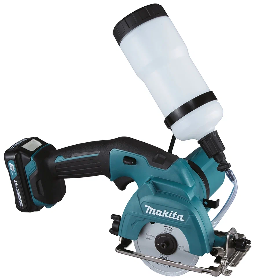 Алмазная пила Makita CC301DWAE, 1600 об/мин, диаметр диска 8.5 см, аккумуляторная Li-Ion 10.8 В 2x2 А·ч, 2 АКБ + ЗУ (CC301DWAE)