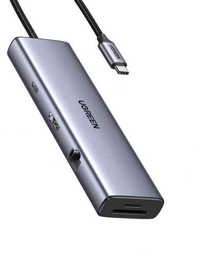 

Док-станция UGREEN CM498, 3840x2160 (4K), USB Type-C, серый космос (15375), CM498