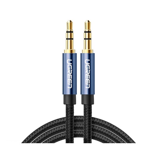 

Кабель соединительный Jack 3.5mm(M)-Jack 3.5mm(M), экранированный, 3 м, черный/синий UGREEN AV112 (10688), AV112
