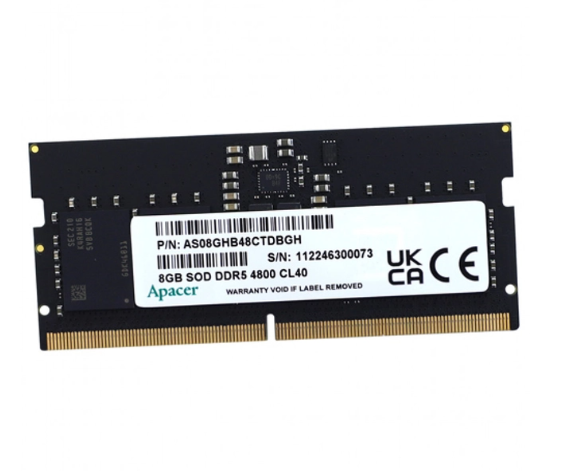 Память DDR5 SODIMM 8Gb, 4800MHz, CL40, 1.1V, Apacer (AS08GHB48CTDBGH/FS.08G2A.RTH) Retail