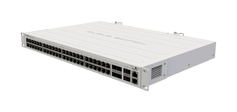 Коммутатор MikroTik Cloud Router Switch 354-48G-4S+2Q+RM, управляемый, кол-во портов: 48x1 Гбит/с, SFP+ 4x10 Гбит/с, кол-во SFP/uplink: QSFP+ 2x40 Гбит/с, установка в стойку (CRS354-48G-4S+2Q+RM) б/у, после ремонта, следы эксплуатации, комплект полный