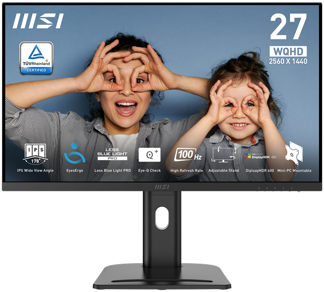 

Монитор 27" MSI Pro MP273QP E2 IPS, 2560x1440 (16:9), 400кд/м2, 100 Гц, 1 мс, 178°/178°, HDMI, DisplayPort, черный (9S6-3PB69H-043), MP273QP E2