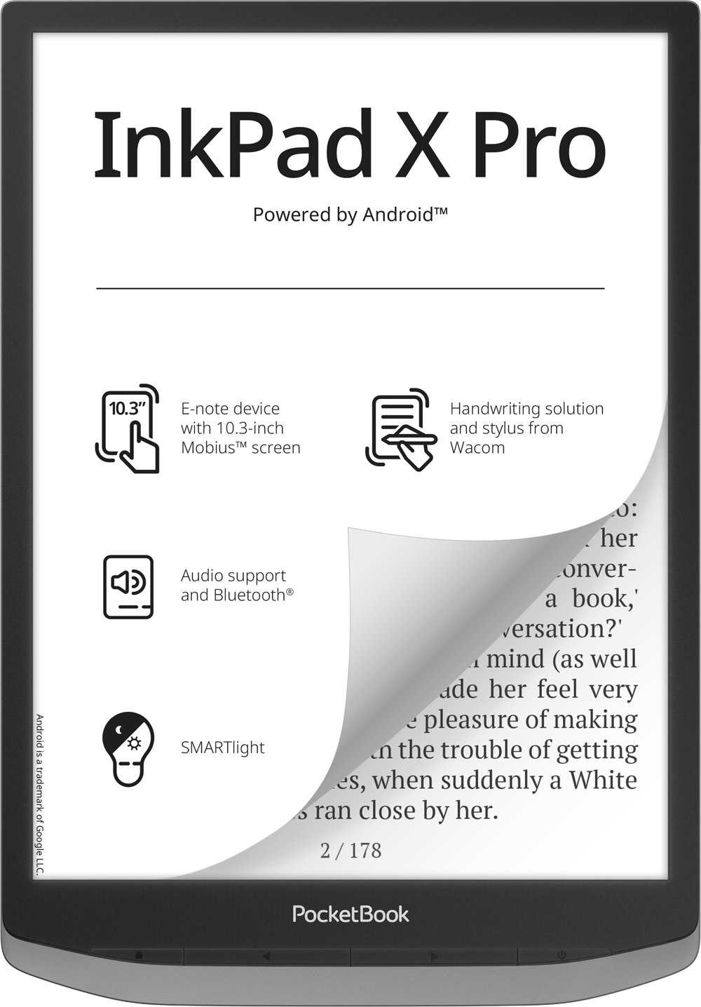 

Электронная книга PocketBook Ink Pad X Pro, 10.3" 1872x1404 E-Ink Carta Touch, 32Gb, Wi-Fi, 3.2 А·ч, серый металлик, Ink Pad X Pro