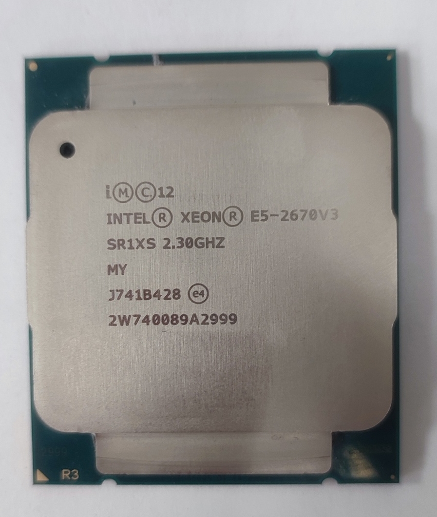 Процессор Intel Xeon E5-2670V3, 2300MHz, 12C/24T, 30Mb, TDP-120 Вт, LGA2011-3, tray (CM8064401544801) б/у, разукомплектование ПК, следы монтажа и термопасты