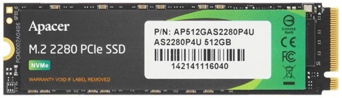 Твердотельный накопитель (SSD) Apacer 512Gb AS2280P4U, 2280, M.2, NVMe (AP512GAS2280P4U) Bulk (OEM)