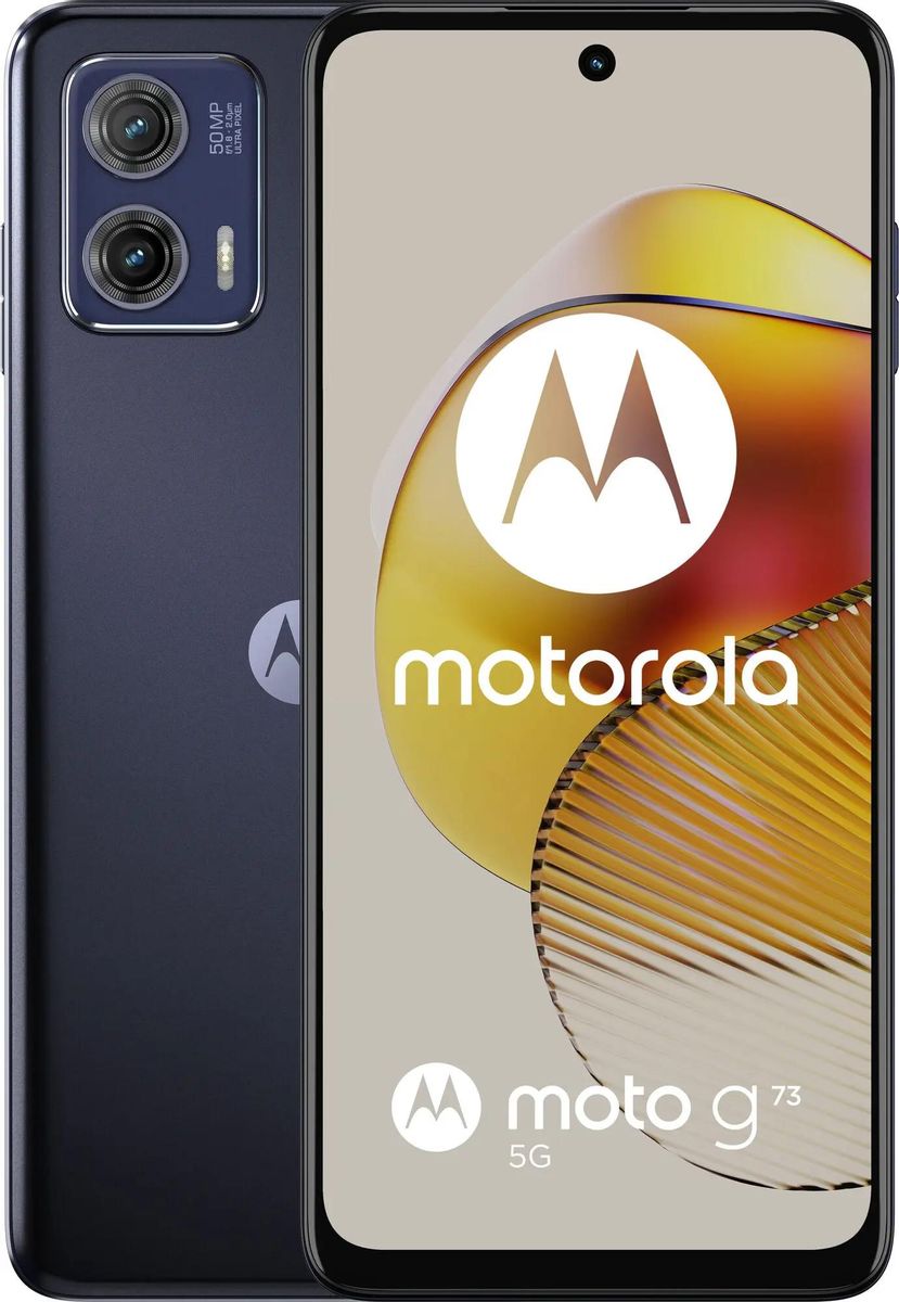 

Смартфон Motorola Moto G73 5G, 6.5" 1080x2400 IPS, MediaTek MediaTek Dimensity 930, 8Gb RAM, 256Gb, 3G/4G/5G, NFC, Wi-Fi, BT, 2xCam, 2-Sim, 5000 мА⋅ч, USB Type-C, Android 13, синий (PAUX0027SE), Moto G73 5G