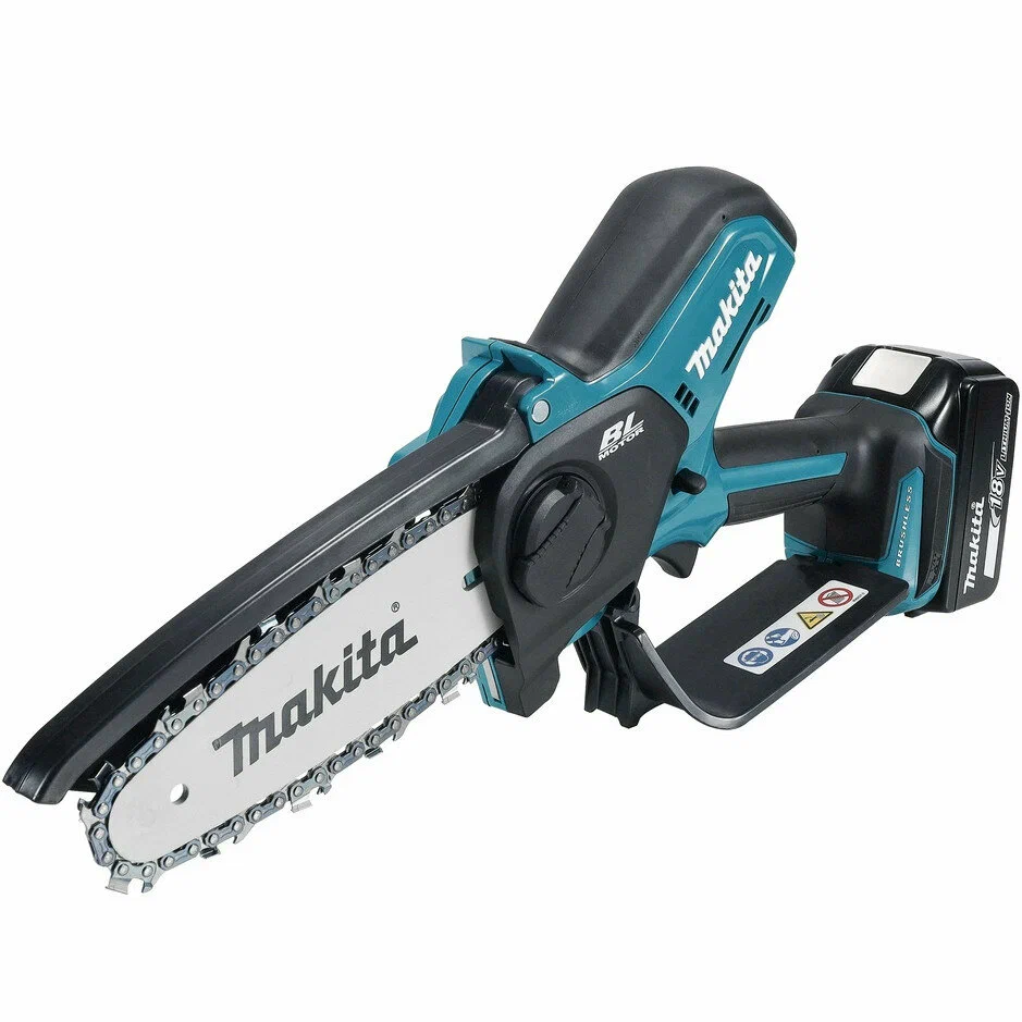 

Пила цепная Makita DUC150SF, бесщеточный, шина 15 см, шаг 0.325 дюйма, аккумуляторная, 18 В, 3 А·ч, Li-Ion, 1 кг, АКБ+З/У (DUC150SF), DUC150SF