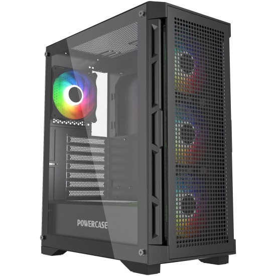 Корпус PowerCase Ultimate, ATX, Midi-Tower, USB 3.0, RGB подсветка, черный, без БП (CUB-A4)