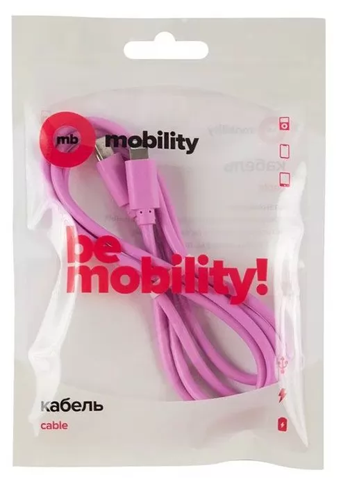 

Кабель USB-Lightning 8-pin, быстрая зарядка, 3А, 1 м, фиолетовый, mObility (УТ000025671)