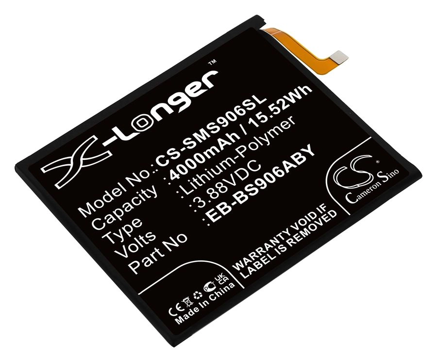 

Аккумулятор CameronSino CS-SMS906SL/EB-BS906ABY для Samsung Galaxy S22 Plus, 3.88V, 4 А·ч (CS-SMS906SL), CS-SMS906SL