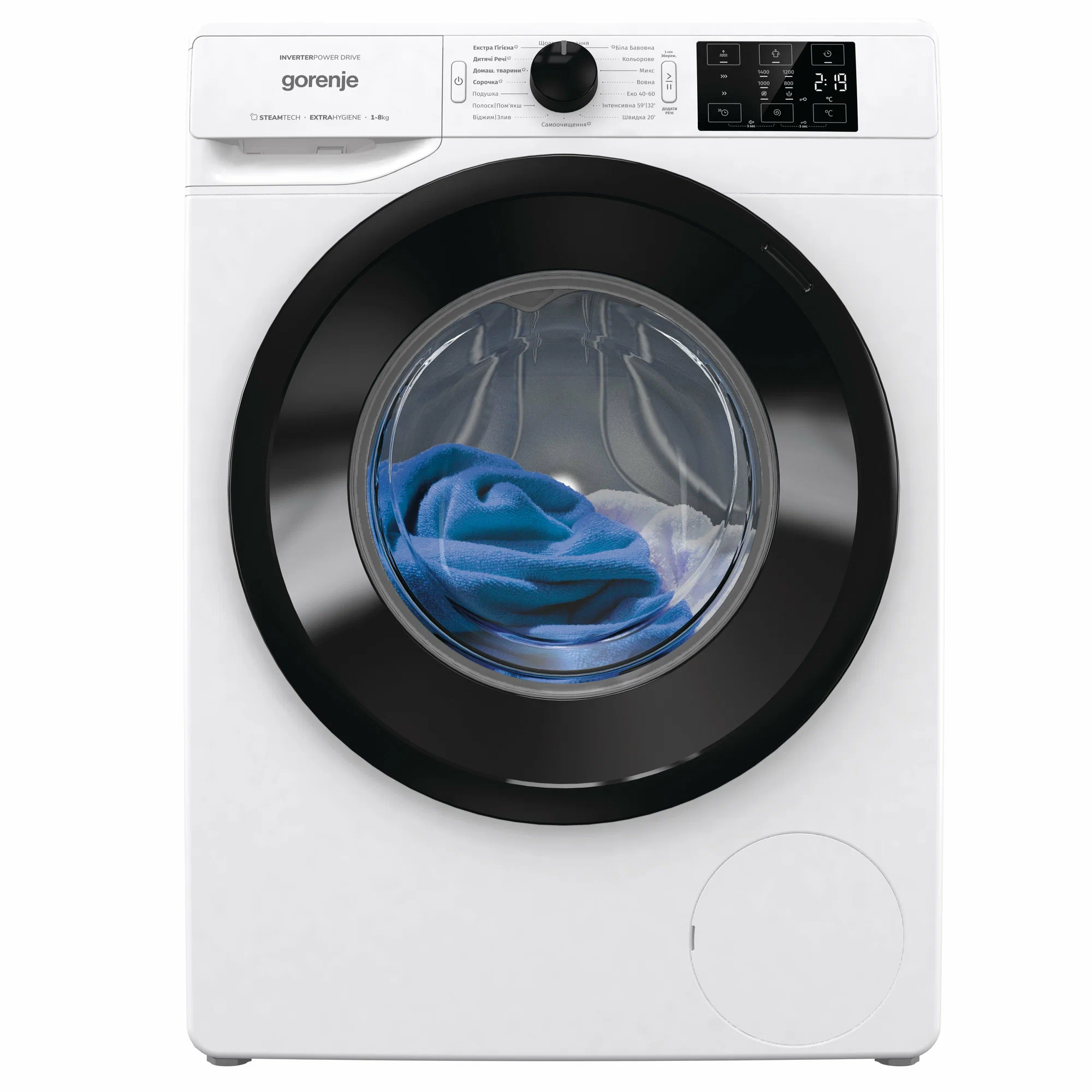 

Стиральная машина Gorenje WNEI84SDS, 8 кг, 1400 об/мин, белый/черный (WNEI84SDS), WNEI84SDS