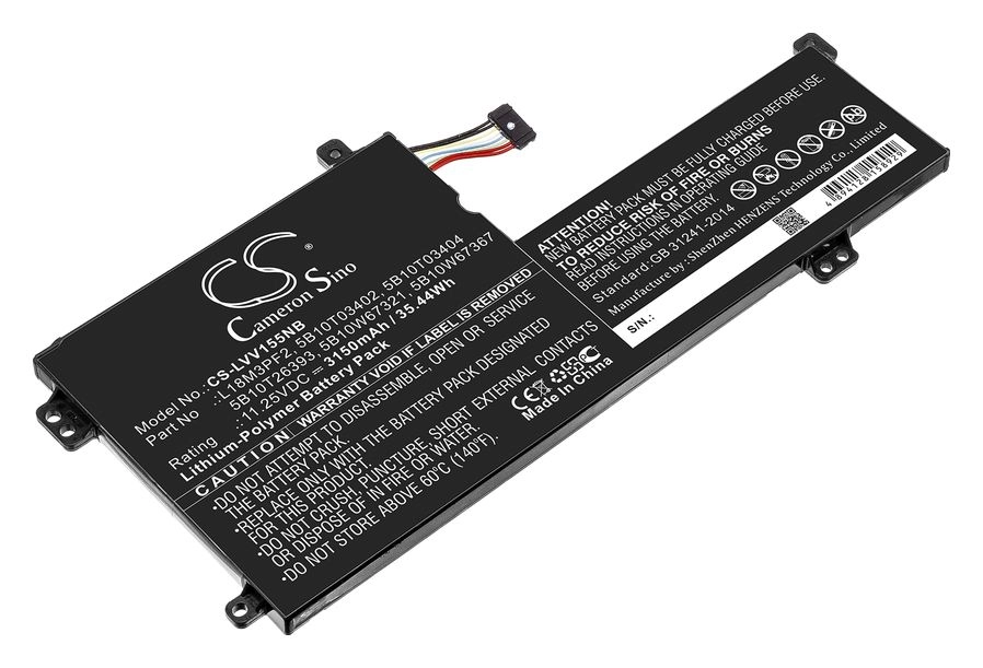 

Аккумуляторная батарея CameronSino CS-LVV155NB для Lenovo, 11.3V, 3.15 А·ч, черный (CS-LVV155NB), CS-LVV155NB