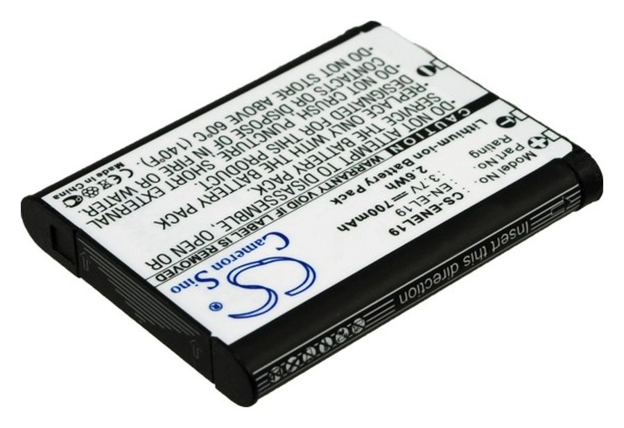 

Аккумулятор CameronSino CS-ENEL19/NP-BJ1, EN-EL19, 700 мА·ч, 3.7V для Nikon Coolpix S2500, S3100, S4100, Sony DSC-RX0 (CS-ENEL19), CS-ENEL19