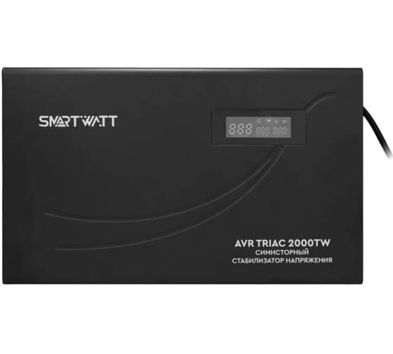 Стабилизатор напряжения SMARTWATT AVR TRIAC 2000TW, 2000 VA, EURO, черный (AVR TRIAC 2000TW)