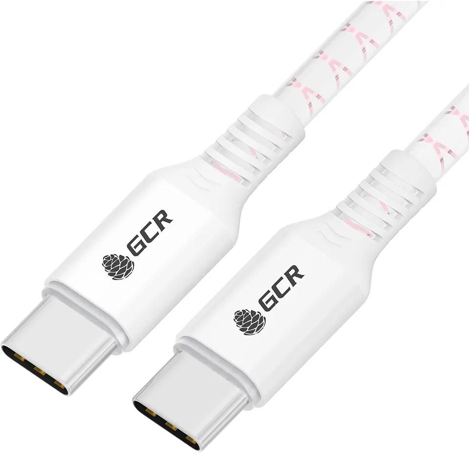 Кабель USB Type-C-USB Type-C, 3А, 18 Вт, 1 м, белый/розовый, Greenconnect GCR-54534 (GCR-54534)