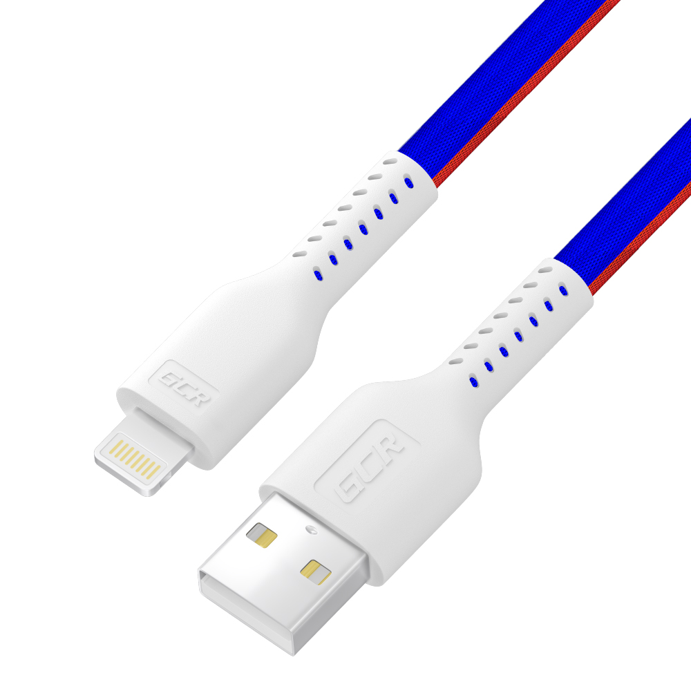 Кабель USB-Lightning 8-pin, MFi, 2.4А, 1 м, триколор, Greenconnect GCR-IPR (GCR-54975)