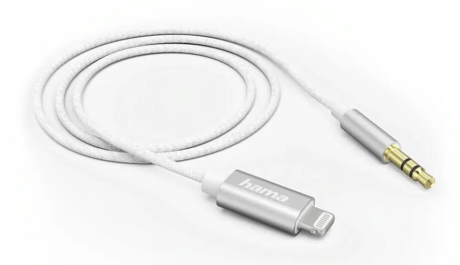 

Кабель Jack 3.5mm(F)-Lightning 8-pin(M), 1 м, белый Hama H-187211 (00187211), H-187211