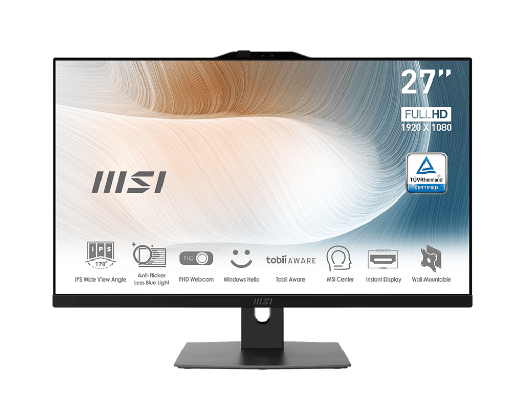 

Моноблок MSI Modern AM272P 12M-291RU 27" 1920x1080, Intel Core i5-1240P 1.7 ГГц, 16Gb RAM, 512Gb SSD, WiFi, BT, Cam, W11Pro, черный, клавиатура, мышь (9S6-AF8211-643), 12M-291RU