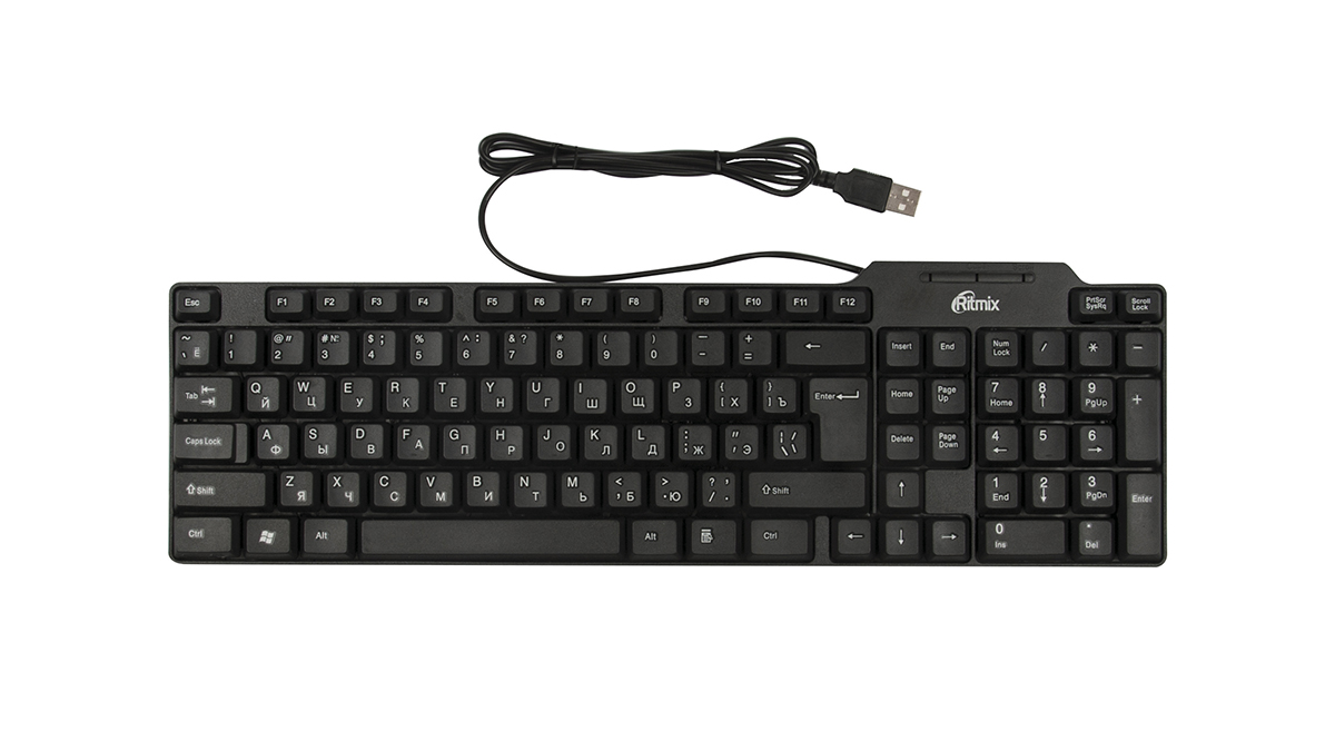 

Клавиатура проводная Ritmix RKB-111 Black USB, RKB-111 Black USB