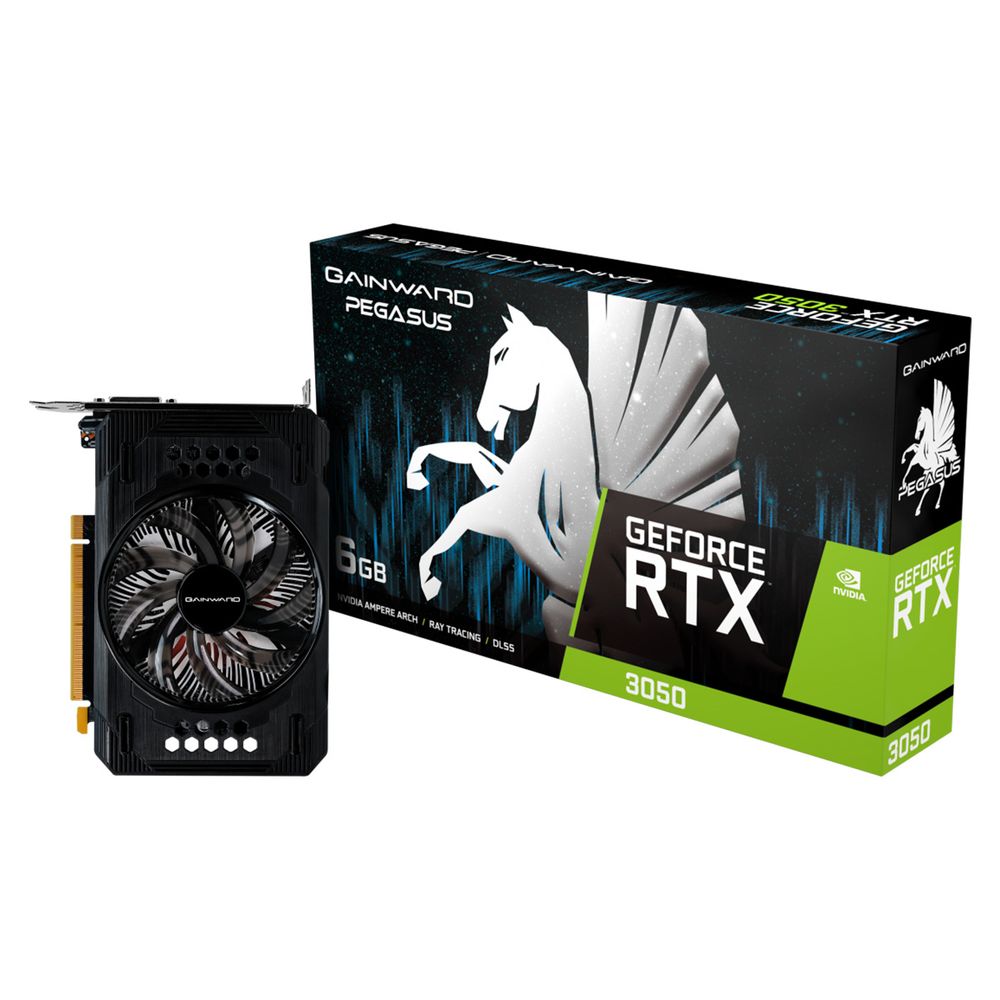 

Видеокарта GAINWARD NVIDIA GeForce RTX 3050 PEGASUS, 6Gb DDR6, 96 бит, PCI-E, 1, HDMI, DP, Retail (NE63050018JE-1070E), PEGASUS