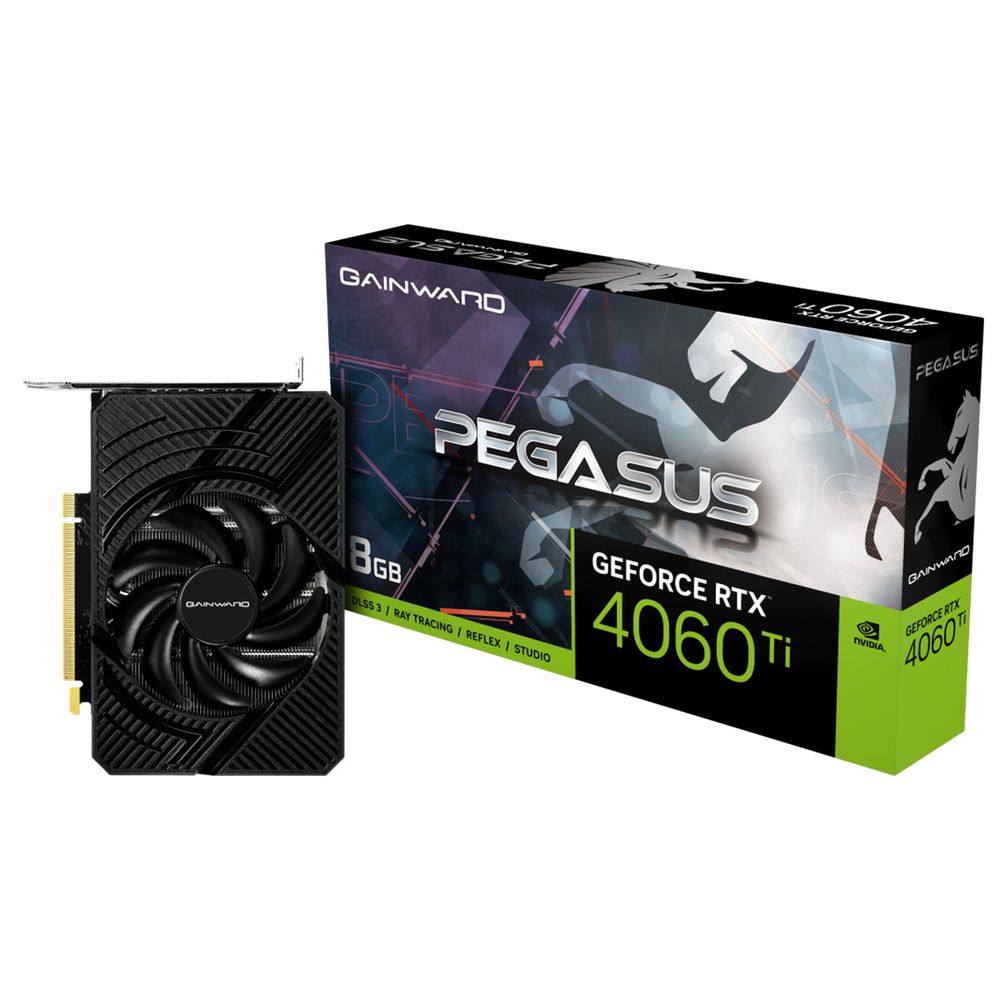 

Видеокарта GAINWARD NVIDIA GeForce RTX 4060Ti PEGASUS, 8Gb DDR6, 128 бит, PCI-E, HDMI, 3DP, Retail (NE6406T019P1-1060E), PEGASUS