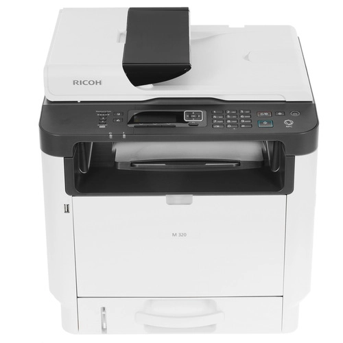 МФУ лазерный Ricoh AccurioPress M 320, A4, ч/б, 32стр/мин (A4 ч/б), 1200x1200 dpi, дуплекс, АПД-35 листов, сетевой, Wi-Fi, USB (408536) б/у, после ремонта (ремонт основной платы, чистка), следы эксплуатации, небольшие потертости, комплект - МФУ в неродной коробке, кабель 220, руководство