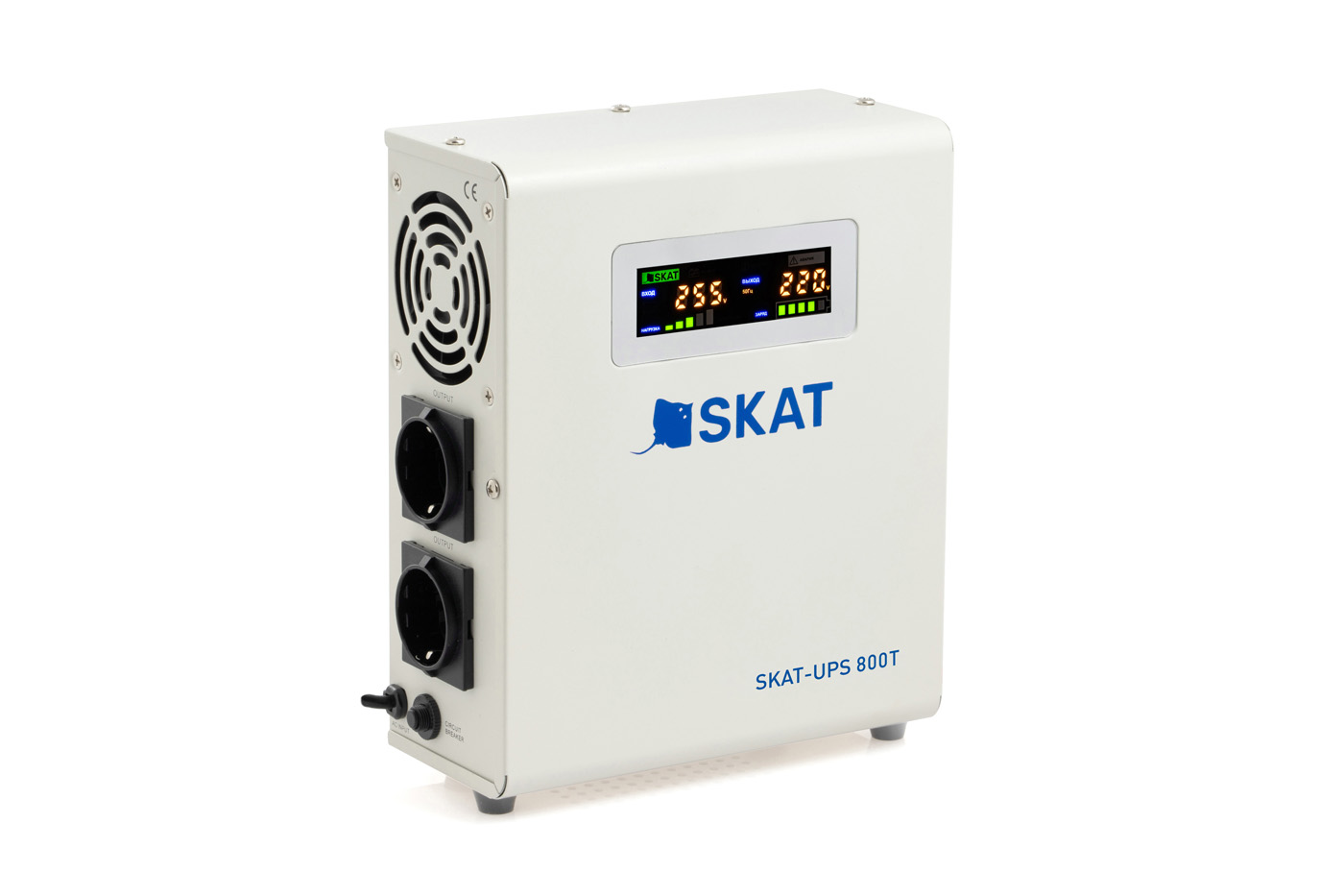 

ИБП БАСТИОН SKAT-UPS 800T, 800 VA, 500 Вт, EURO, розеток - 2, белый (4502) (без аккумуляторов), 800T