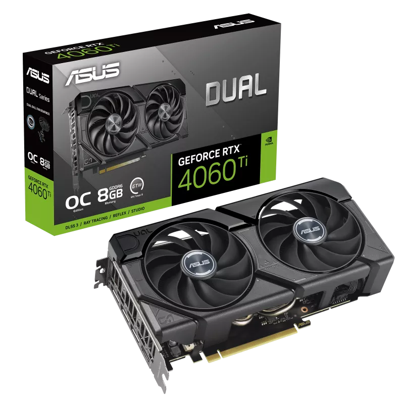 Видеокарта ASUS NVIDIA GeForce RTX 4060Ti Dual OC, 8Gb GDDR6
