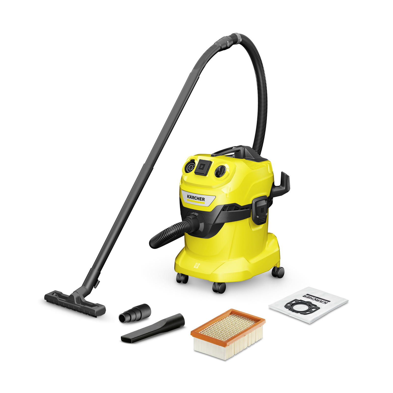

Строительный пылесос KARCHER WD 4 P V-20/5/22, сетевой, 1 кВт, сухая, влажная уборка, объем пылесборника 20 л, контейнер, диаметр шланга 3.5 см, длина шланга 2.2 м, встроенная розетка, 7.18 кг (1.628-270.0), WD 4 P V-20/5/22