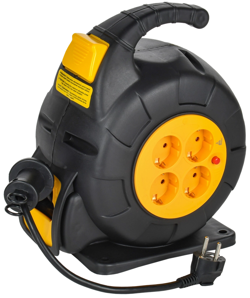 

Удлинитель на катушке IEK Twist УК10, 4-розетки, 10 м, черный/желтый (TW-KP27-16-04-10), УК10