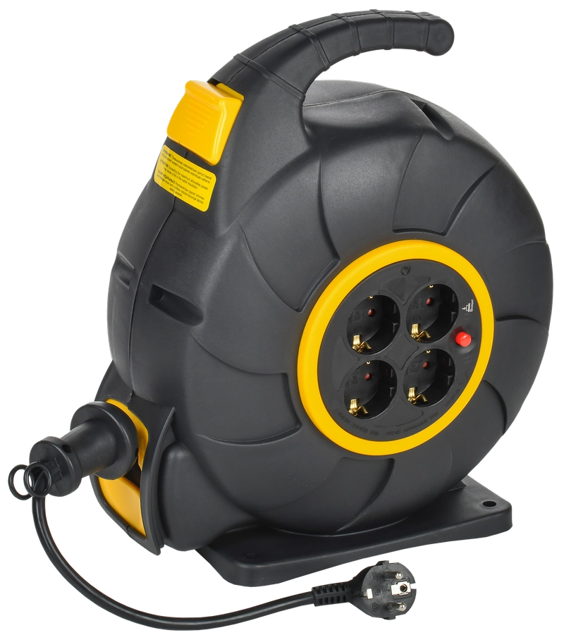 

Удлинитель на катушке IEK Twist УК20, 4-розетки, 20 м, черный/желтый (TW-KP27-16-04-20), УК20