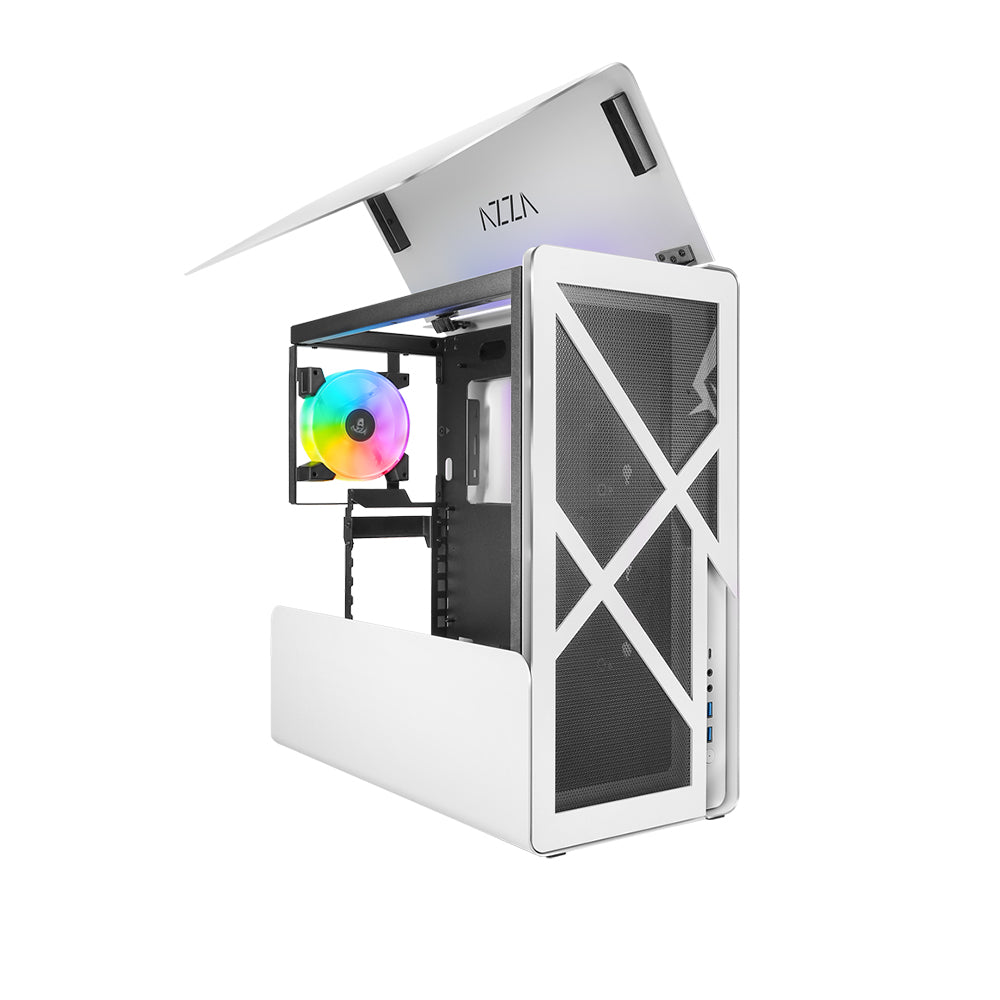

Корпус Azza Cast, ATX, Midi-Tower, 2xUSB 3.0, USB Type-C, RGB подсветка, белый, без БП (CSAZ-808WM), Cast