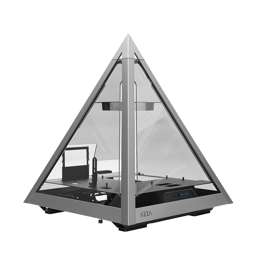 Корпус Azza Pyramid L, Pyramid, без БП, черный/серебристый