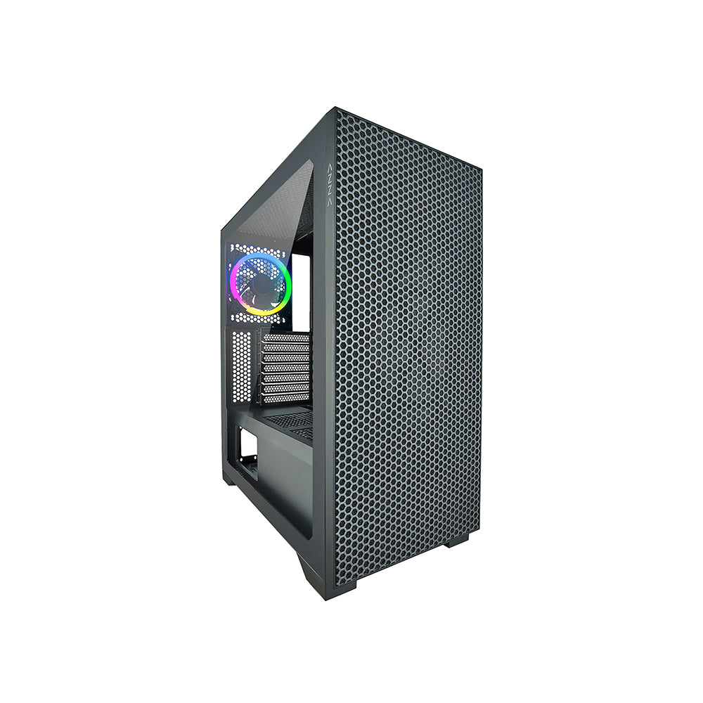 Корпус Azza Hive, ATX, Midi-Tower, USB 3.0, RGB подсветка, черный, без БП (CSAZ-450)