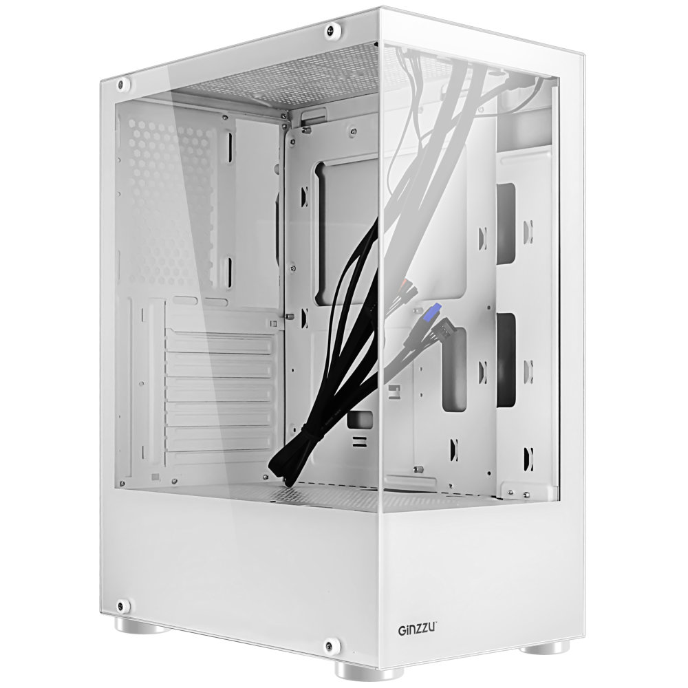 

Корпус Ginzzu CL110, ATX, Midi-Tower, USB 3.0, белый, без БП, CL110