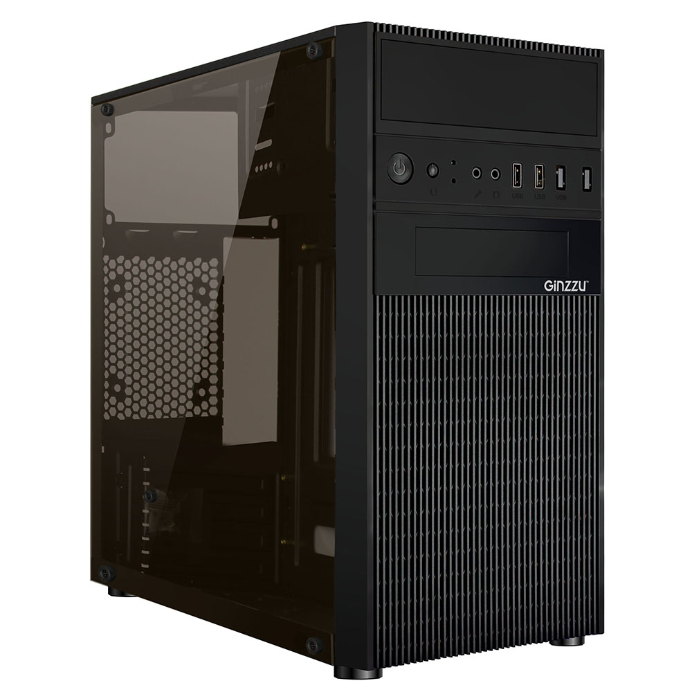 

Корпус Ginzzu D250, mATX, Mini-Tower, черный, без БП, D250