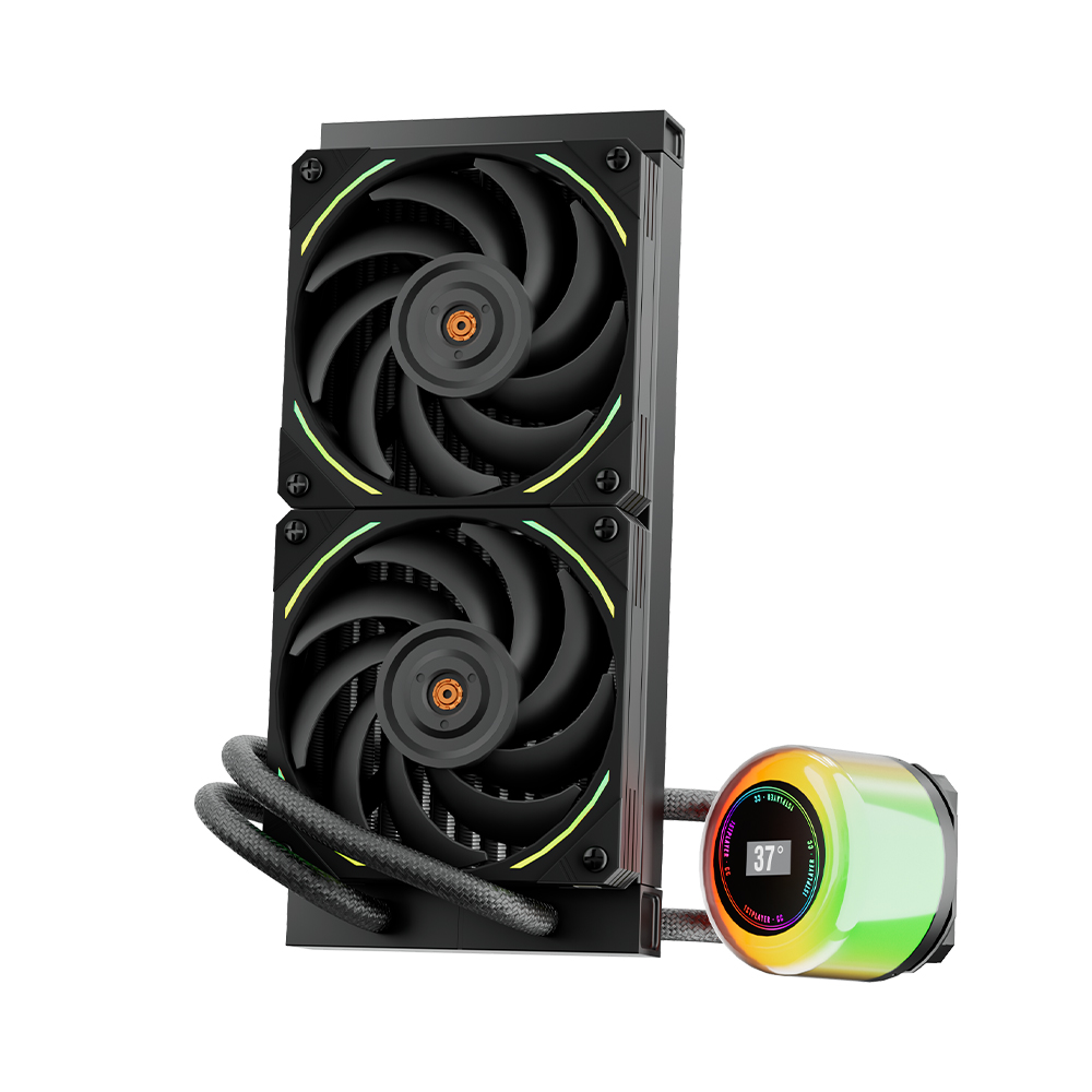 

Жидкостное охлаждение 1STPLAYER CC 240 для Socket 115x/2011/2011-3/1356/1366/1200/1700/1851/AM5/AM4/AM3/AM3+/FM1/AM2+/FM2/FM2+, 240 Вт, 2x120 мм, ARGB, черный, CC 240