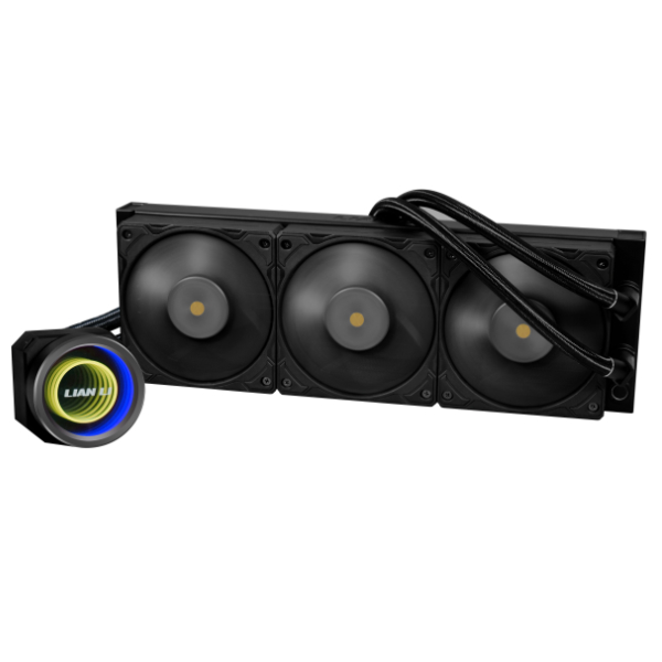 

Жидкостное охлаждение LIAN LI GA II Trinity Perfomance 360 Black для Socket 115x/1200/1700/1851/AM5/AM4, 3x120 мм, черный (GA2P36B), GA II Trinity Perfomance 360 Black