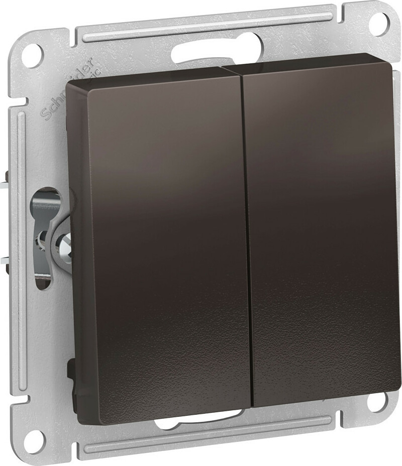 Выключатель самовозвратный Systeme Electric AtlasDesign, 2кл., мокко