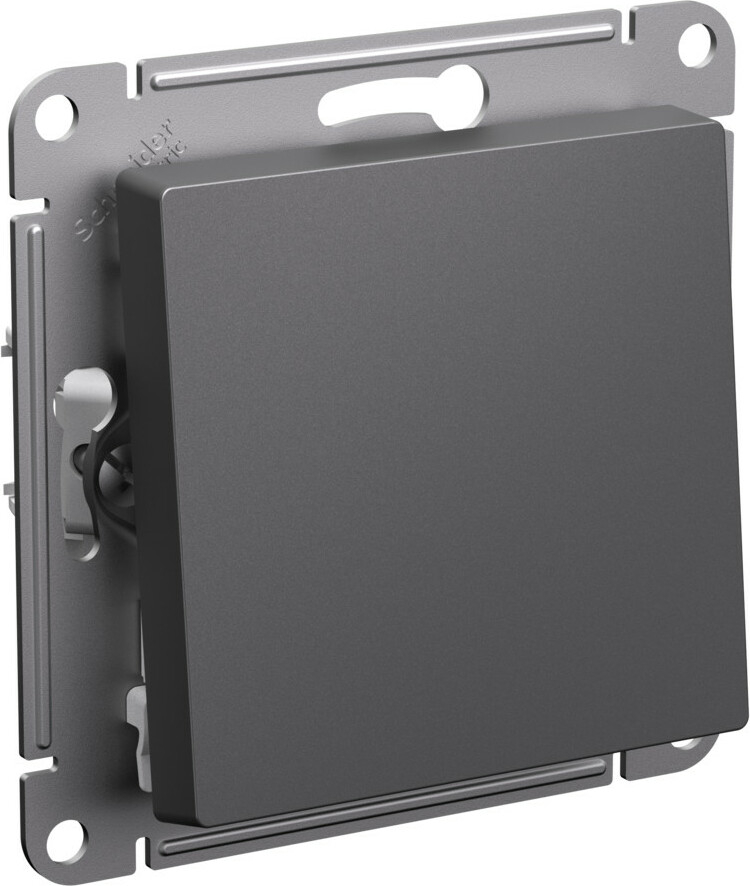 Выключатель самовозвратный Systeme Electric AtlasDesign, 1кл., базальт