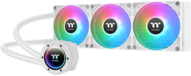 

Жидкостное охлаждение Thermaltake TH360 V2 ARGB Snow для Socket 115x/2066/2011/2011-3/1200/1700/1851/AM5/AM4/AM3/AM3+/FM1/AM2+/FM2/FM2+, 3x120 мм, ARGB, белый (CL-W365-PL12SW-A), TH360 V2 ARGB Snow