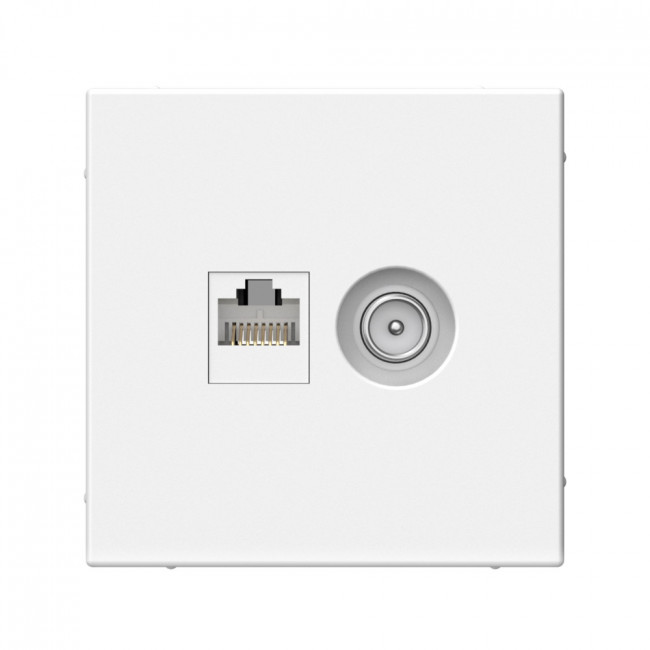 

Розетка TV+RJ45 Systeme Electric ArtGallery, белый лотос, в сборе (GAL001389)