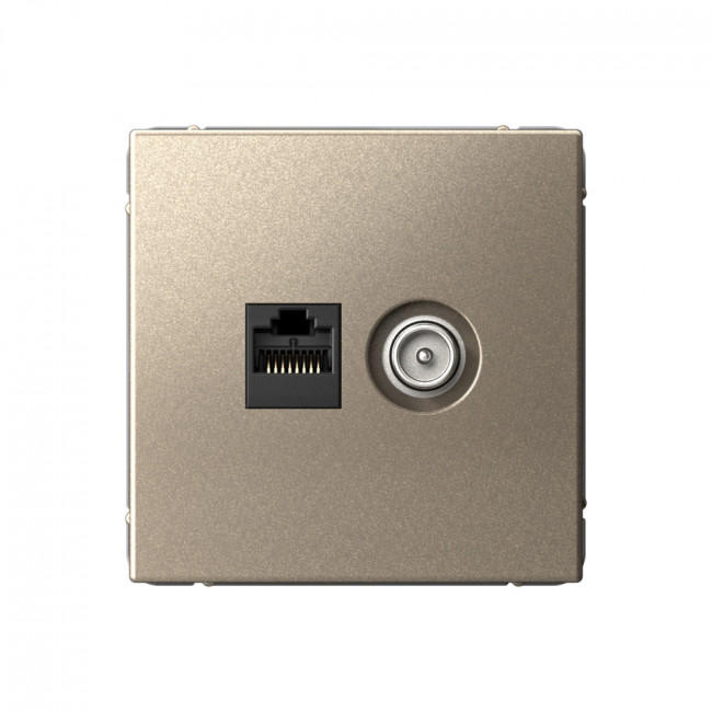 

Розетка TV+RJ45 Systeme Electric ArtGallery, шампань, в сборе (GAL000589)