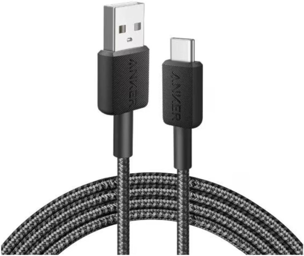 

Кабель USB-USB Type-C, быстрая зарядка, 90 см, черный, Anker Power Line 322 A81H5G11 (ANK-A81H5G11-BK), A81H5G11