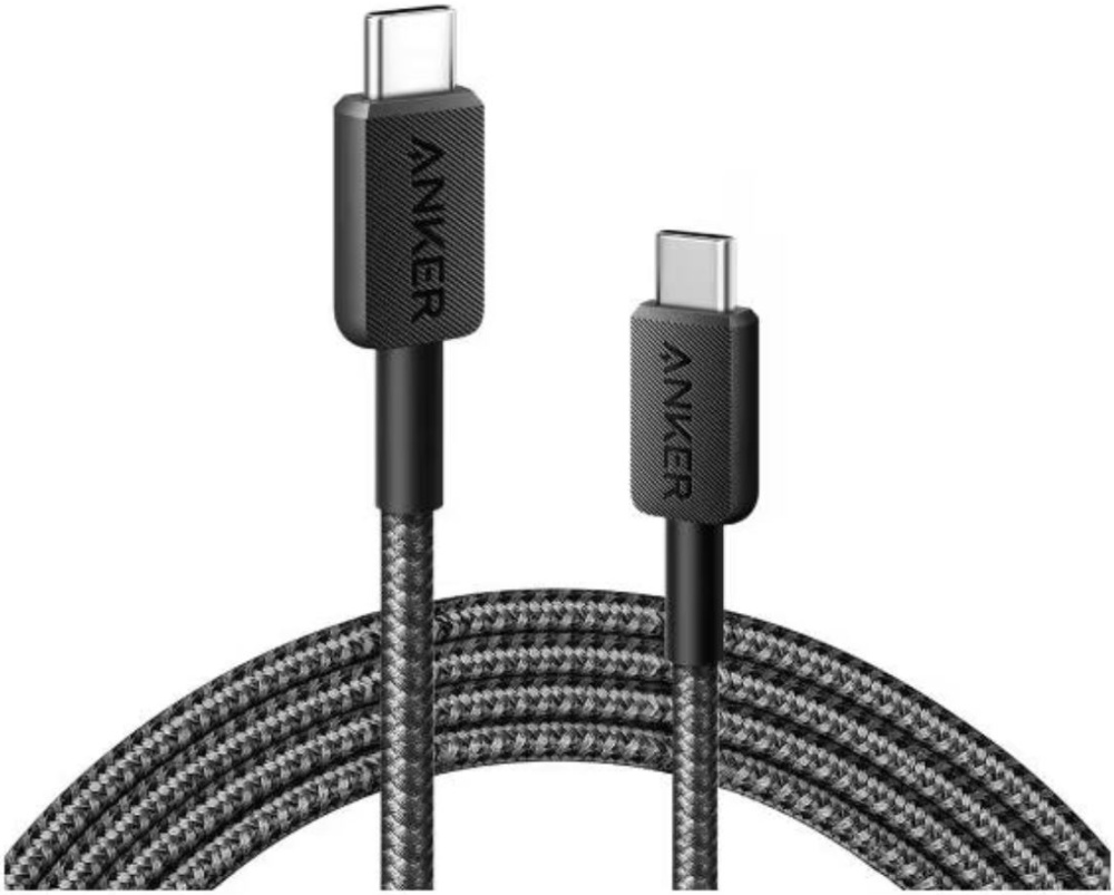 

Кабель USB Type-C-USB Type-C, быстрая зарядка, 90 см, черный, Anker Power Line 322 A81F5G11 (ANK-A81F5G11-BK), A81F5G11