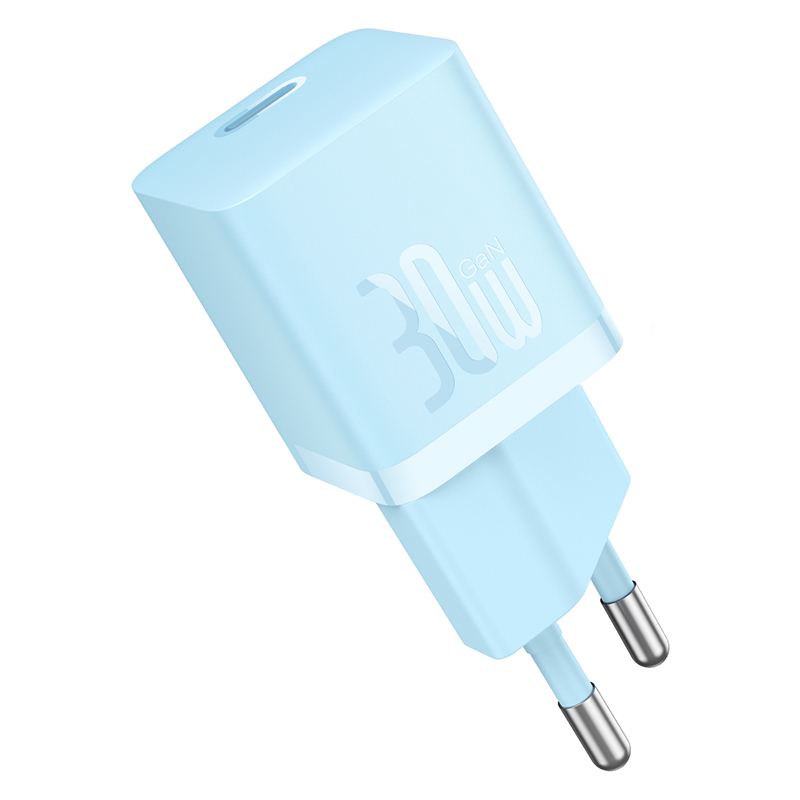 

Сетевое зарядное устройство BASEUS GaN5 Fast Charger(mini) 1C 30W CCGN070603 30 Вт, EU, USB type-C, Quick Charge, PD, синий (CCGN070603), CCGN070603