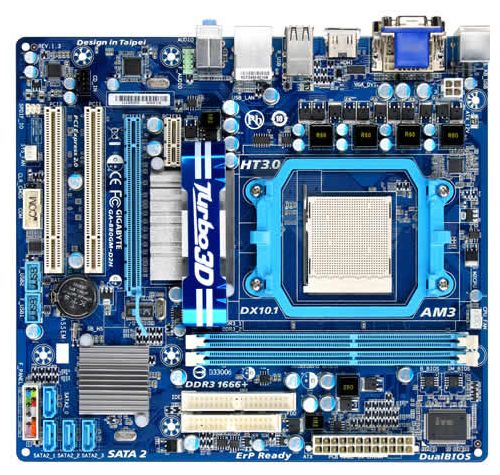 Материнская плата GIGABYTE GA-880GM-D2H, SocketAM3+, AMD 880G, mATX