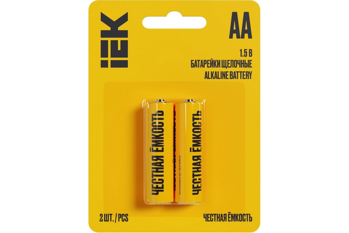 

Батарейка IEK Alkaline, AA (LR6), 1.5V, 2 шт. (ABT-LR06-OP-L02)