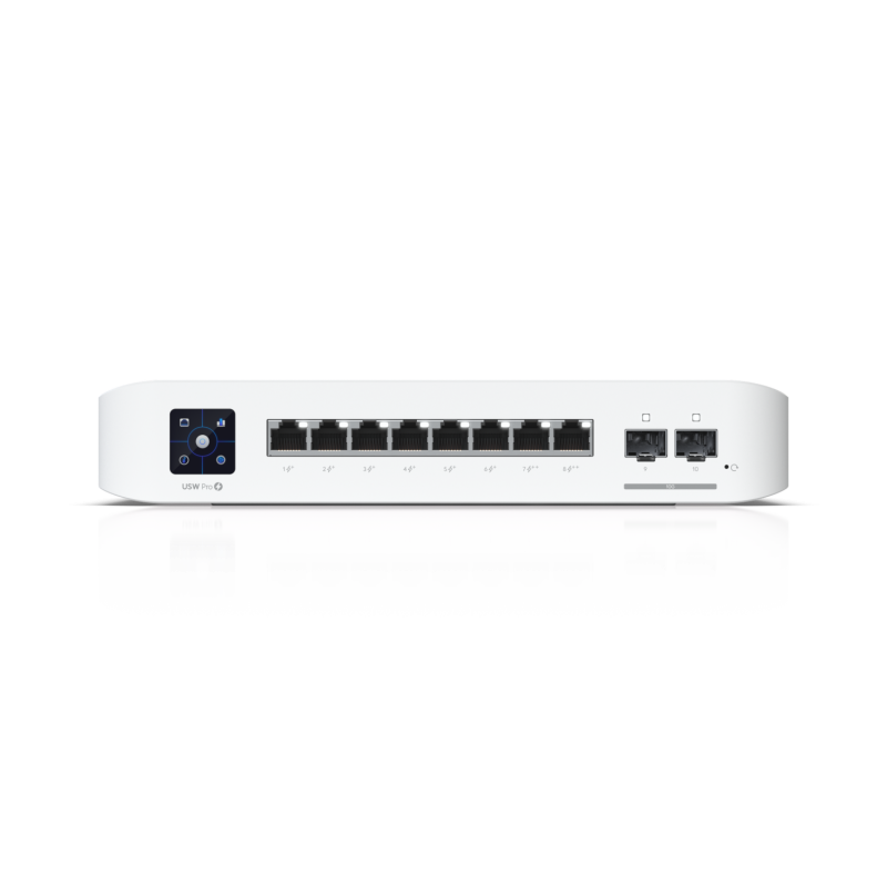 

Коммутатор Ubiquiti UniFi Switch Professional 8 PoE, управляемый, кол-во портов: 8x1 Гбит/с, кол-во SFP/uplink: SFP+ 2x10 Гбит/с, PoE: 8x60 Вт (макс. 120 Вт) (USW-Pro-8-PoE), Switch Professional 8 PoE